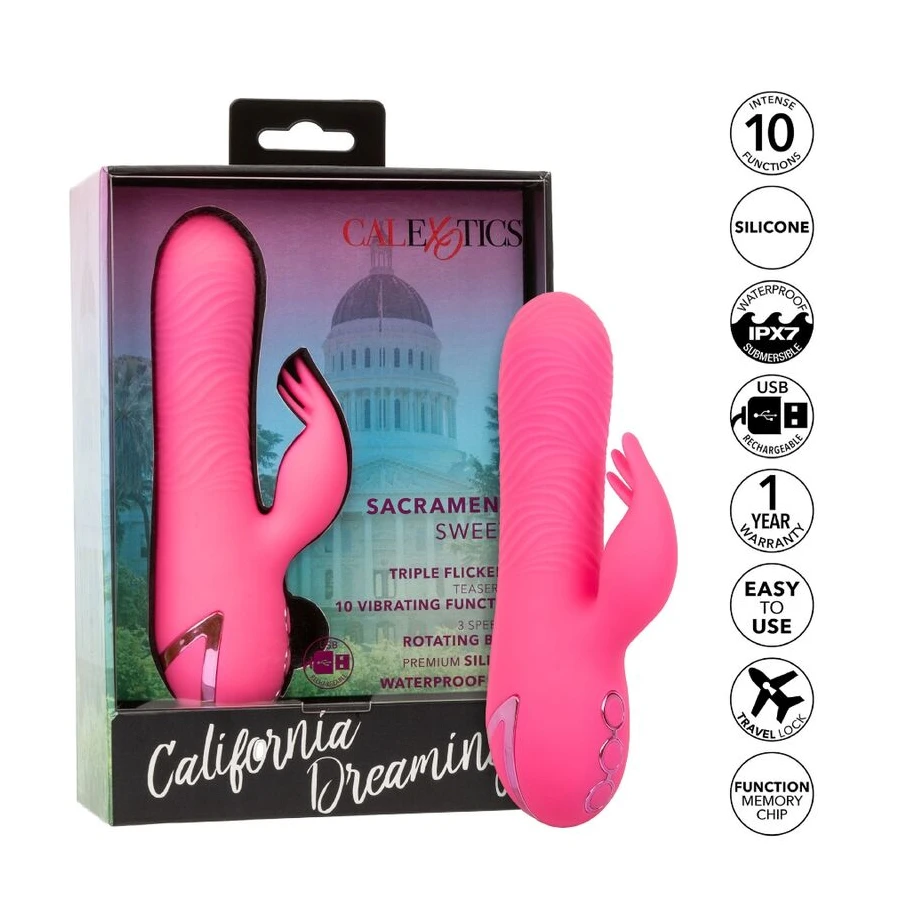 CALEXOTICS  SACRAMENTO SWEETIE VIBRATOR RABIT ROBIT PINK BY CALIFORNIA DREAMING
